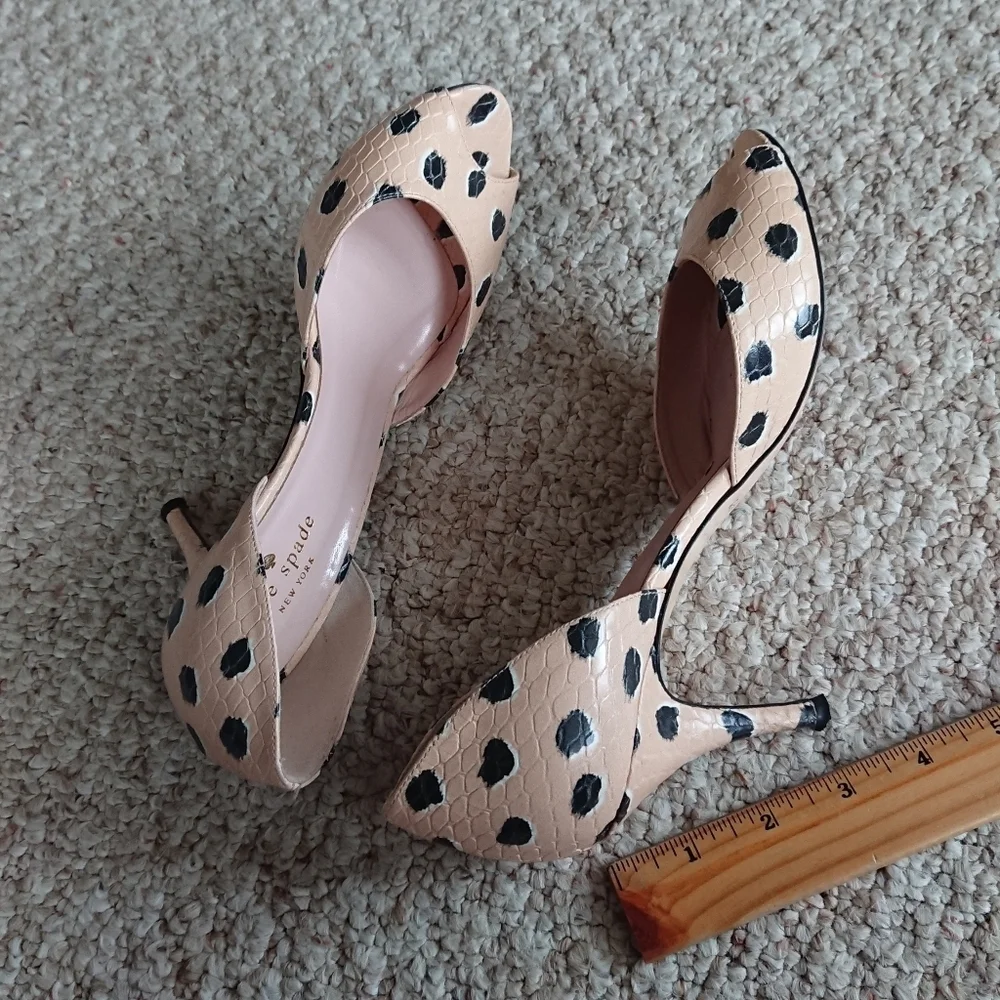 Kate Spade Lula d'Orsay pumps in a spotted snake-embossed pattern size 7.5 - Picture 9 of 12